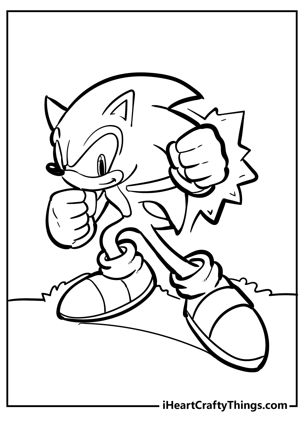 sonic the hedgehog running coloring pages