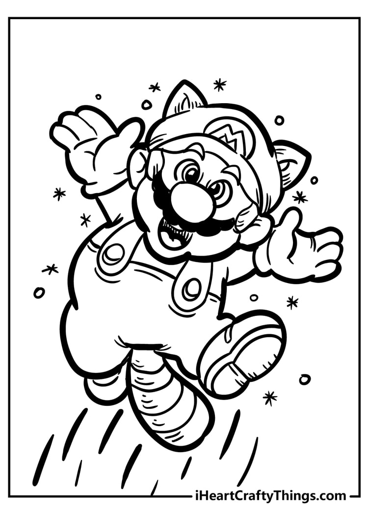 Super Mario coloring sheet for children free download