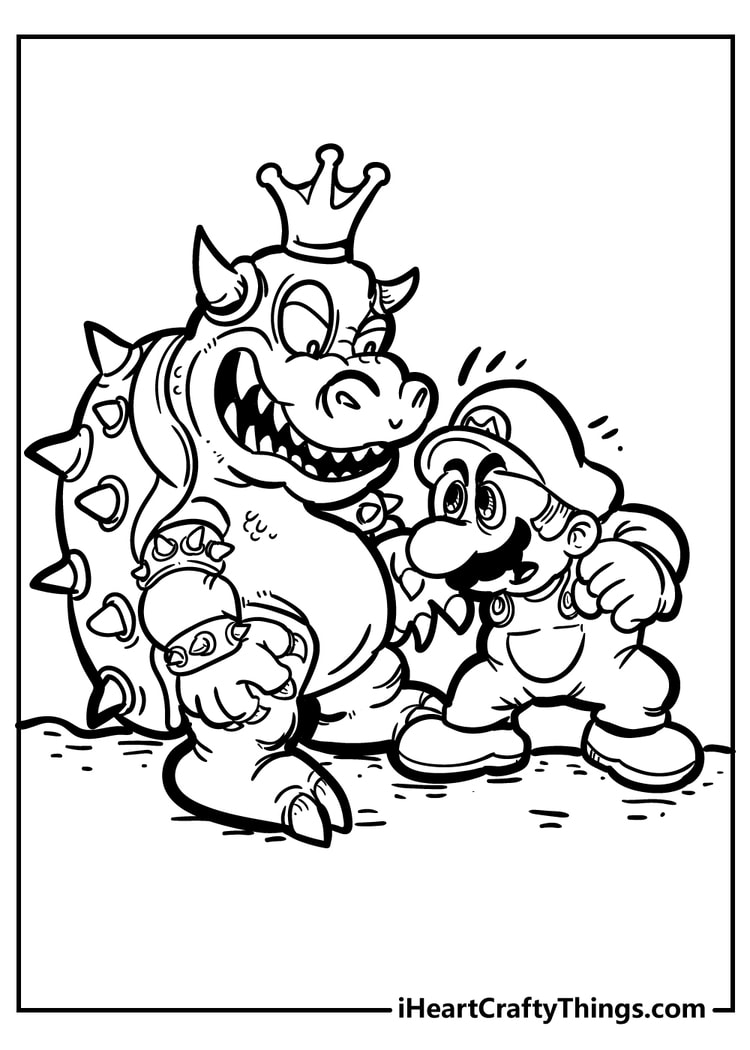 princess peach and bowser coloring pages