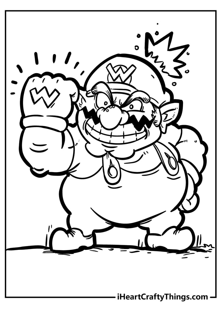 waluigi and wario coloring pages