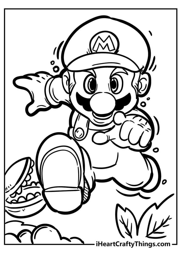 Mario Coloring Pages For Kids Printable