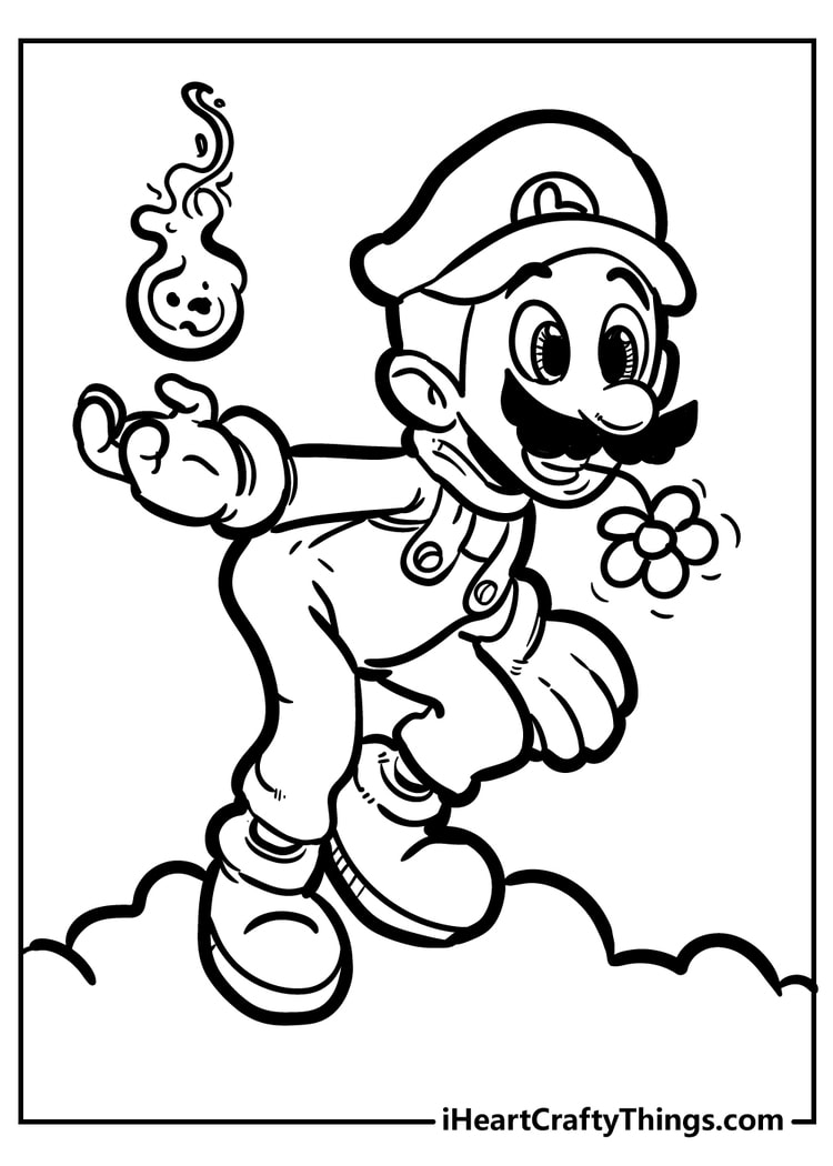 Super Mario Coloring Pages for adults free printable