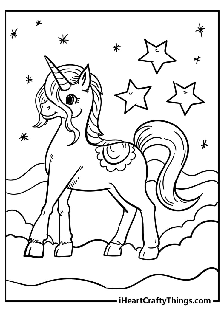 Princess unicorn coloring page