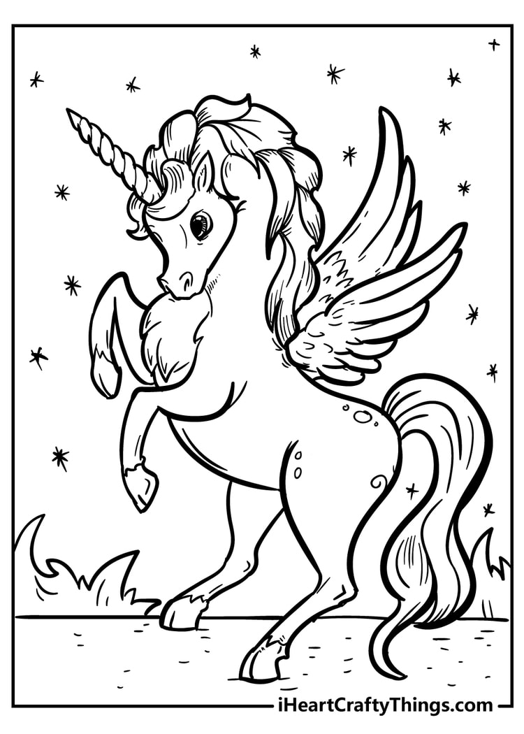 unicorn pictures to print and color