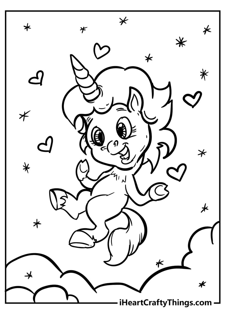 Baby unicorn coloring pages