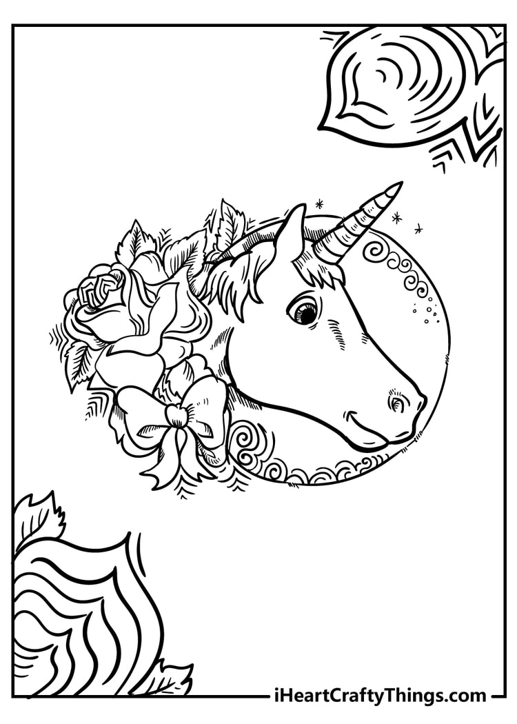 Unicorn coloring sheet for children free download