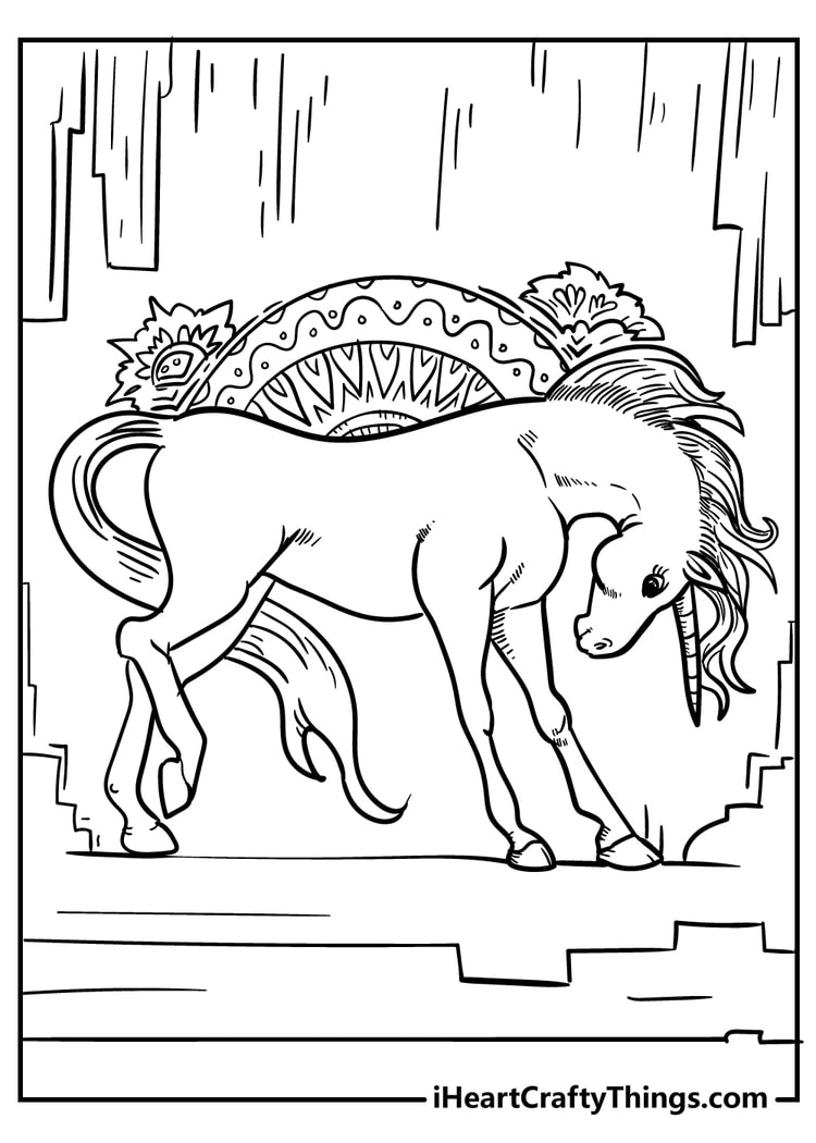 Unicorn mandala coloring pages