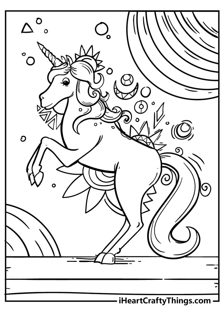 Detailed unicorn printable for girls