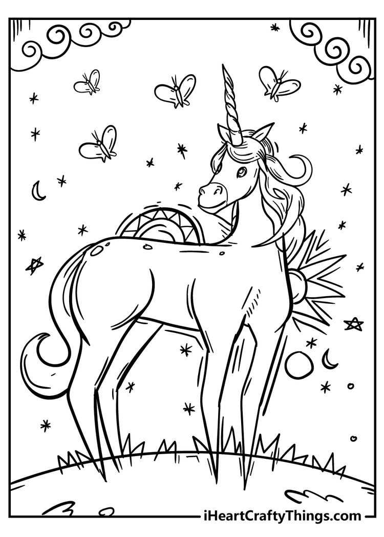 unicorn coloring book for kids free printable