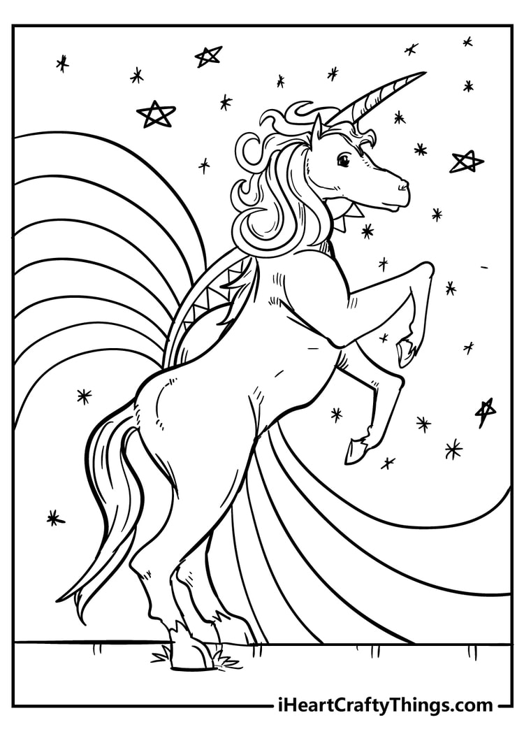 free coloring pages of pretty unicorns