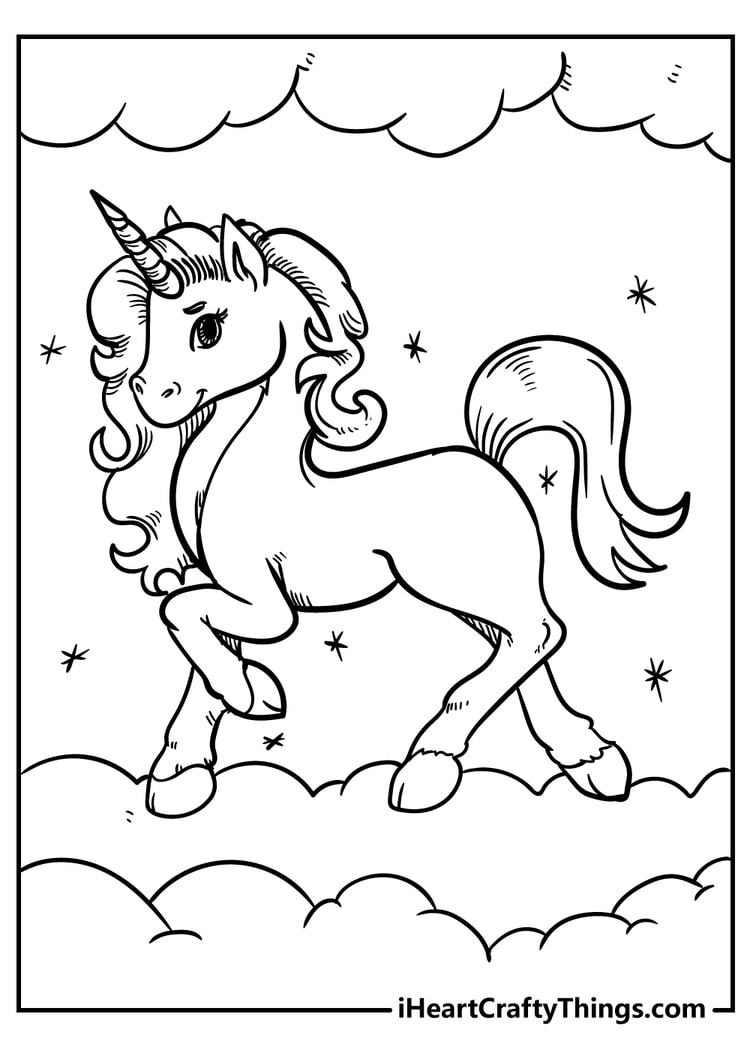 unicorn coloring sheet for children