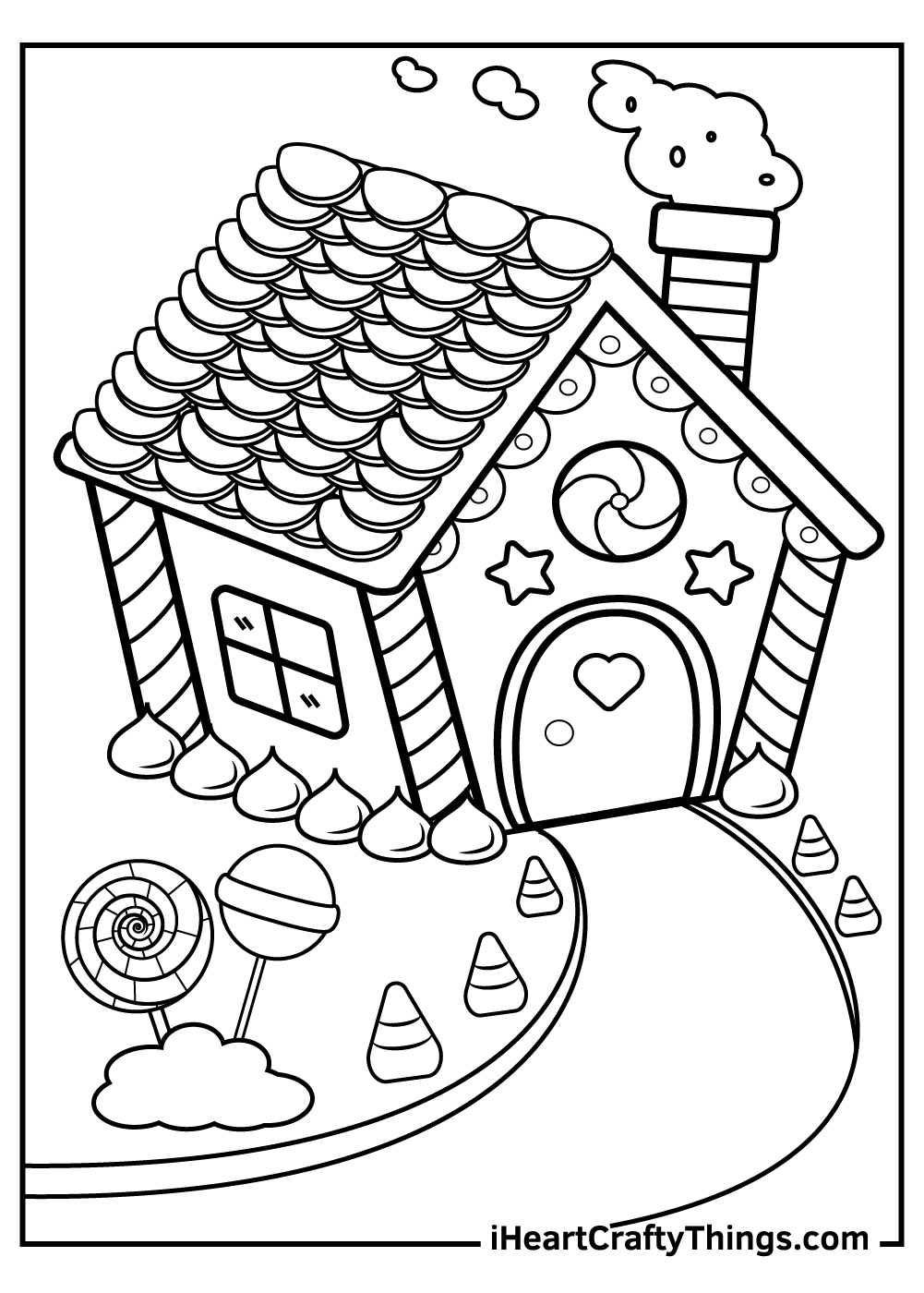 candy house coloring page