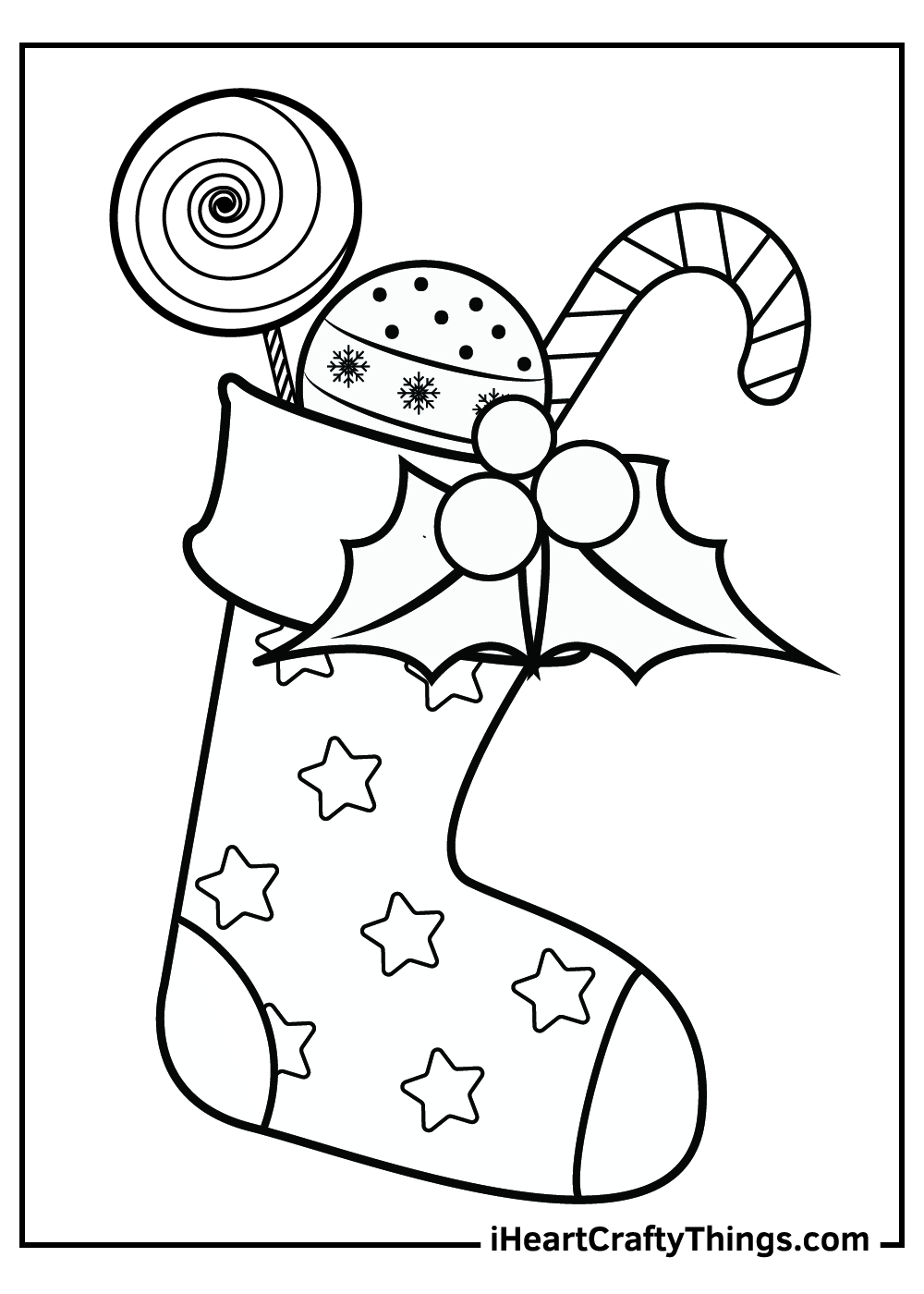 christmas stocking coloring pages with presents