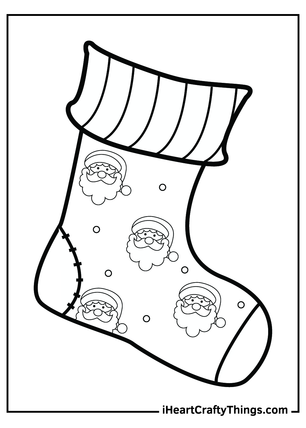 santa claus christmas stocking coloring pages