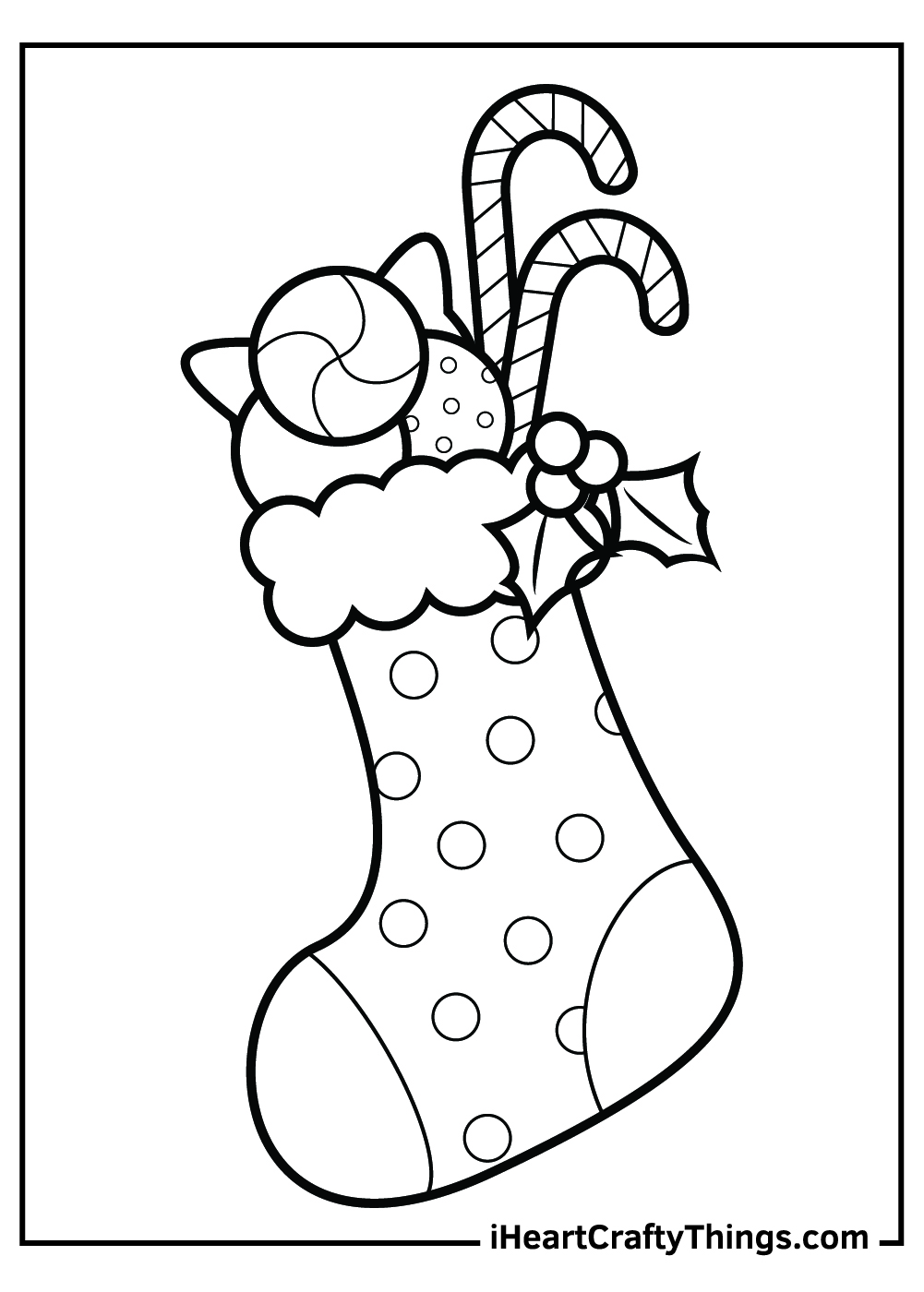 Christmas Stocking Coloring Sheet