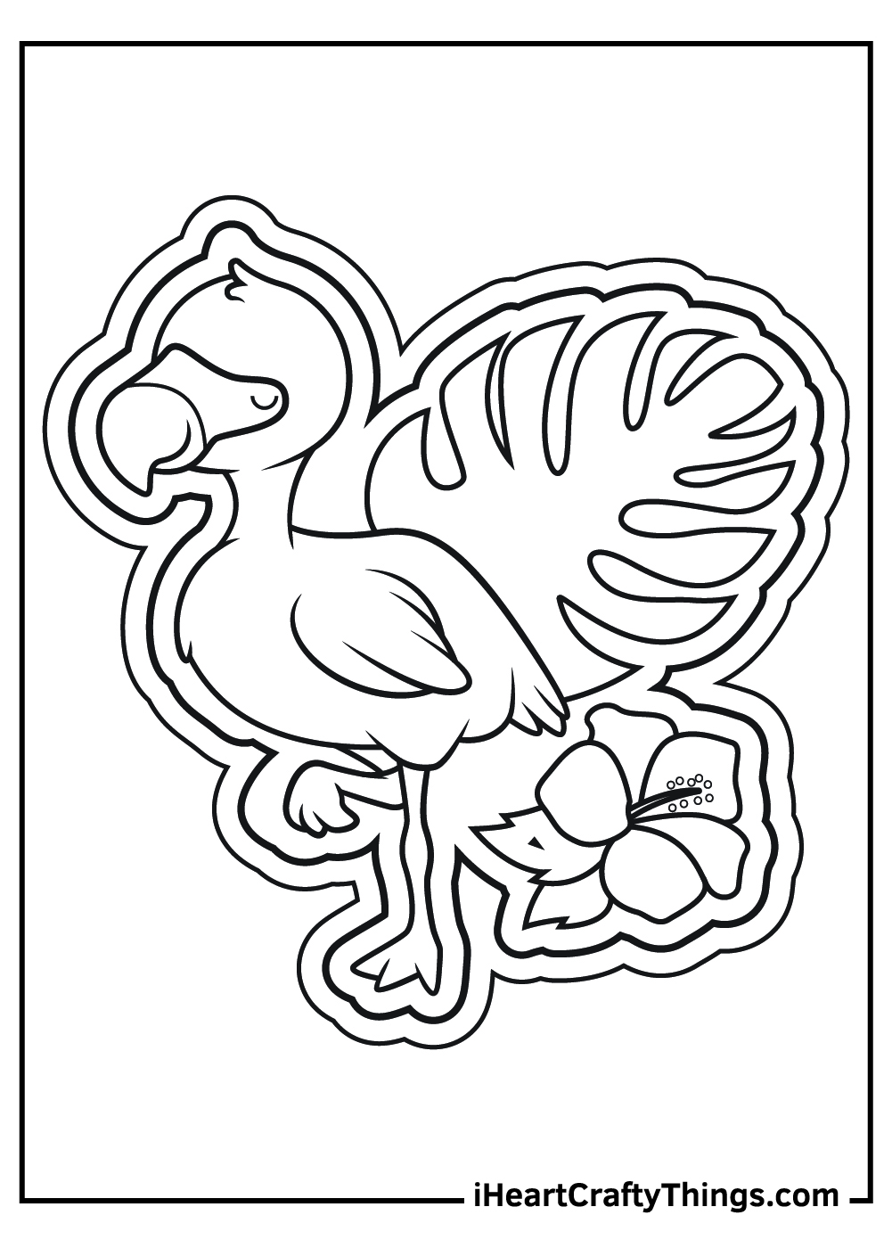 pink flamingos free coloring pages