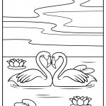 flamingos in love coloring pages