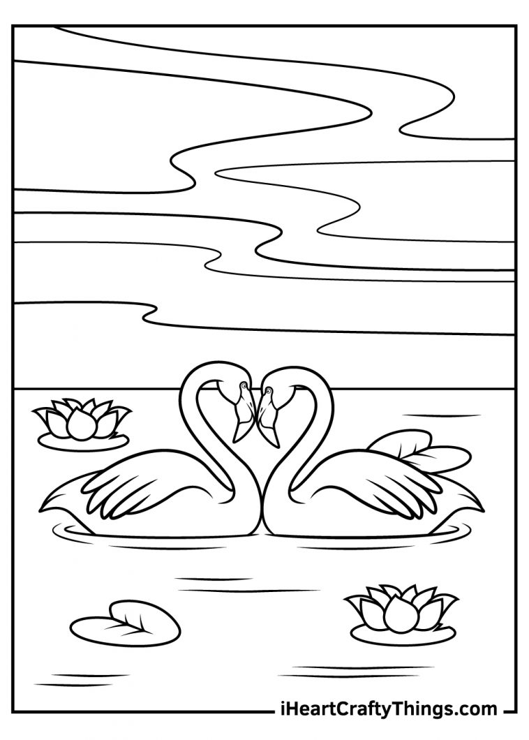 flamingos in love coloring pages