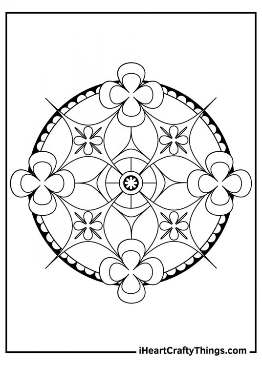 Image of a circular mandala with pretty combination of flowers sparkles and circle patterns