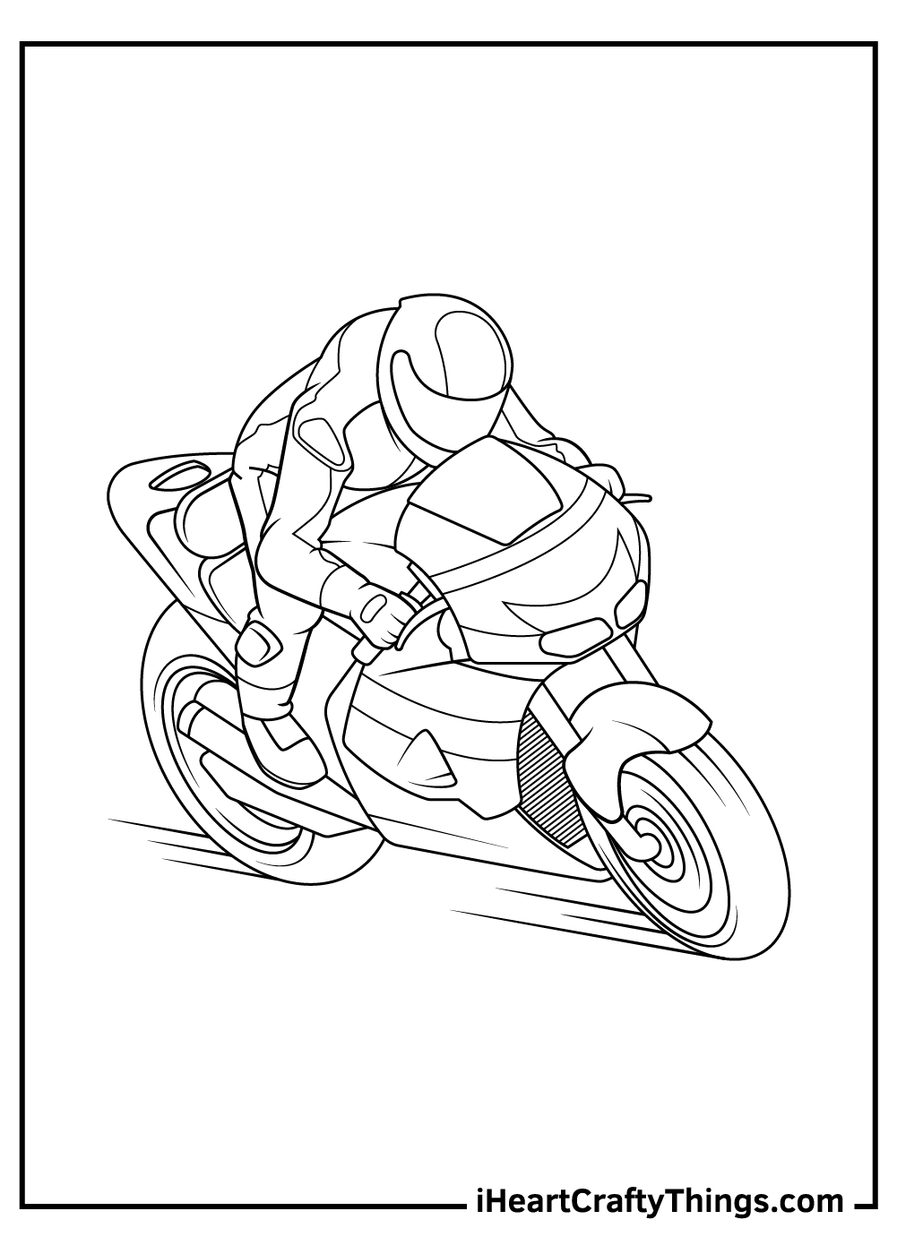 Sport motorcycle back view coloring pages 