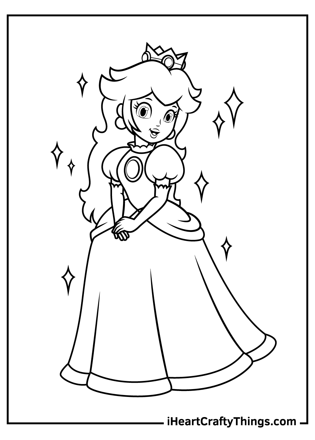 Peach from Mario coloring pages