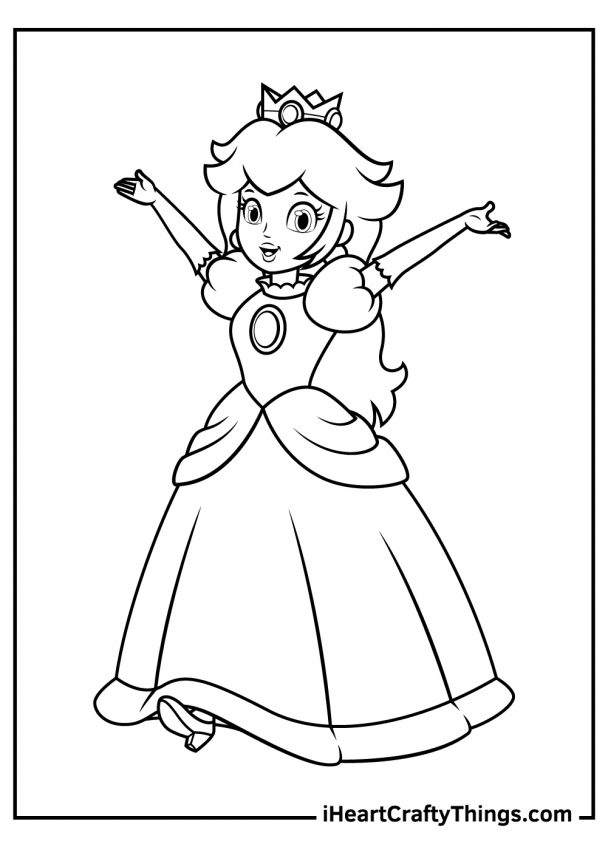 Princess Peach Coloring Pages (100% Free Printables)