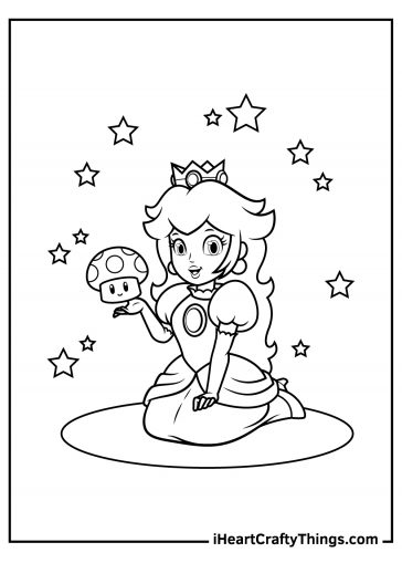 Princess peach coloring pages free printable
