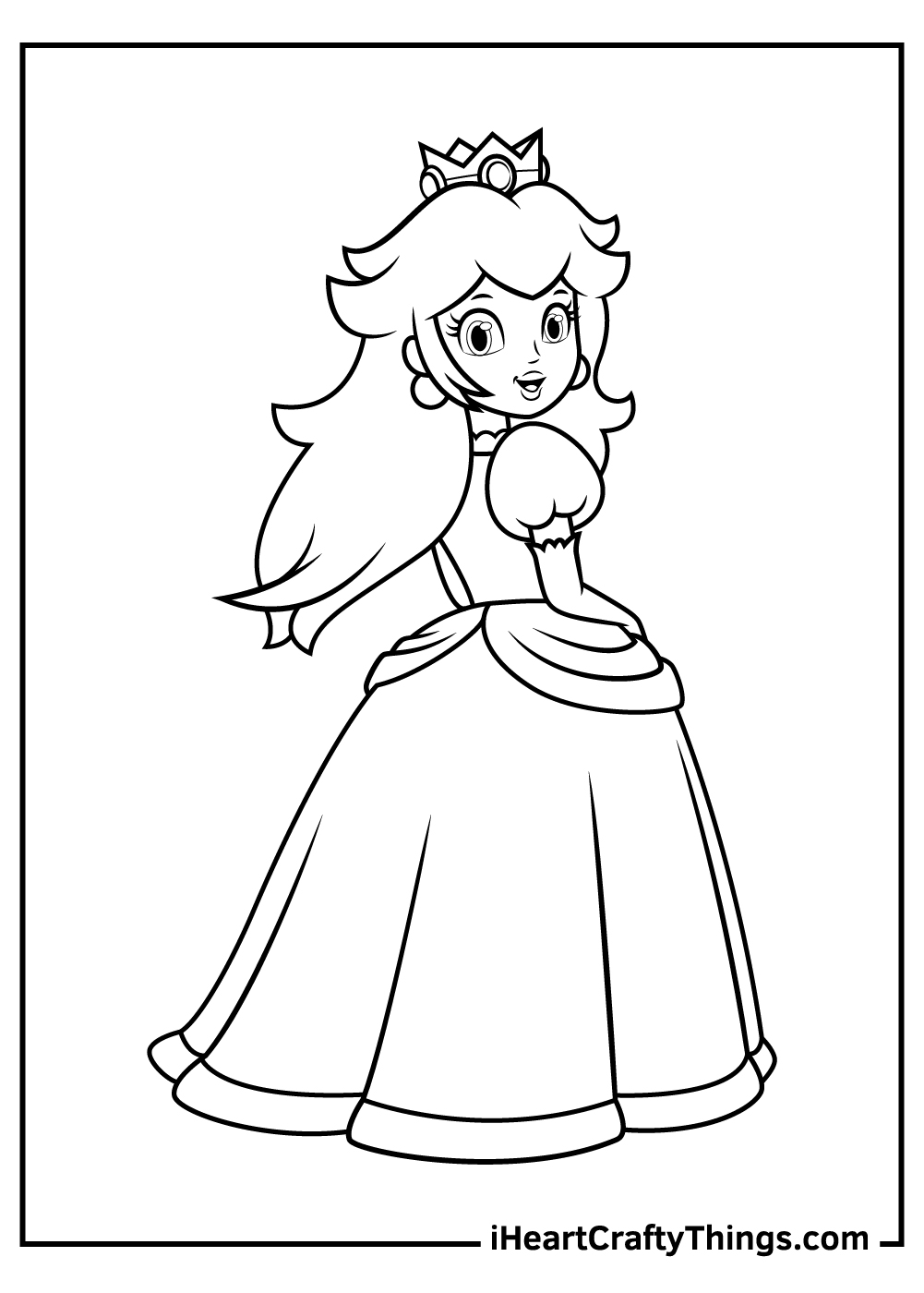 black and white princess peach pdf sheet