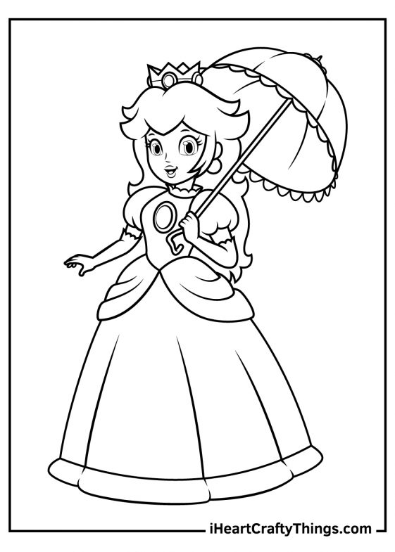 Princess Peach Printable Coloring Pages