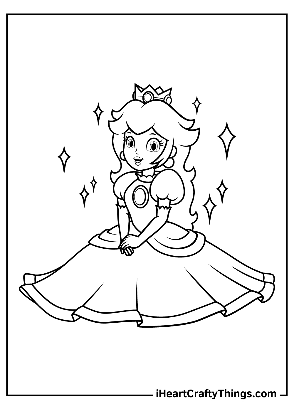 Princess Peach Coloring Page