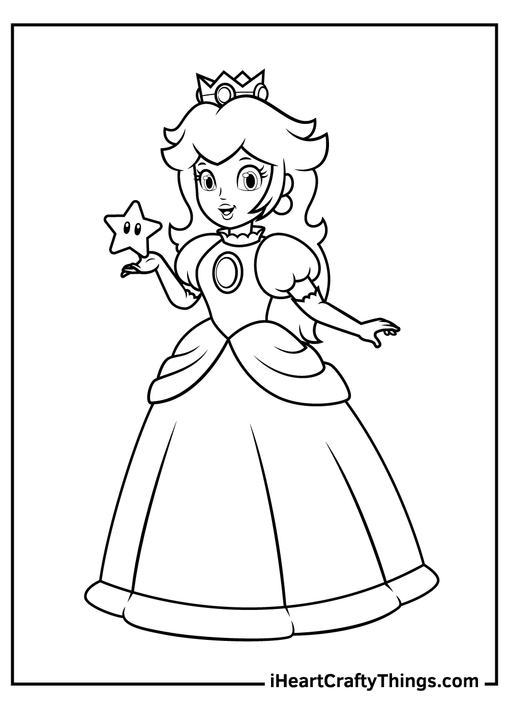 Peach, Princess, Super Mario, how to color