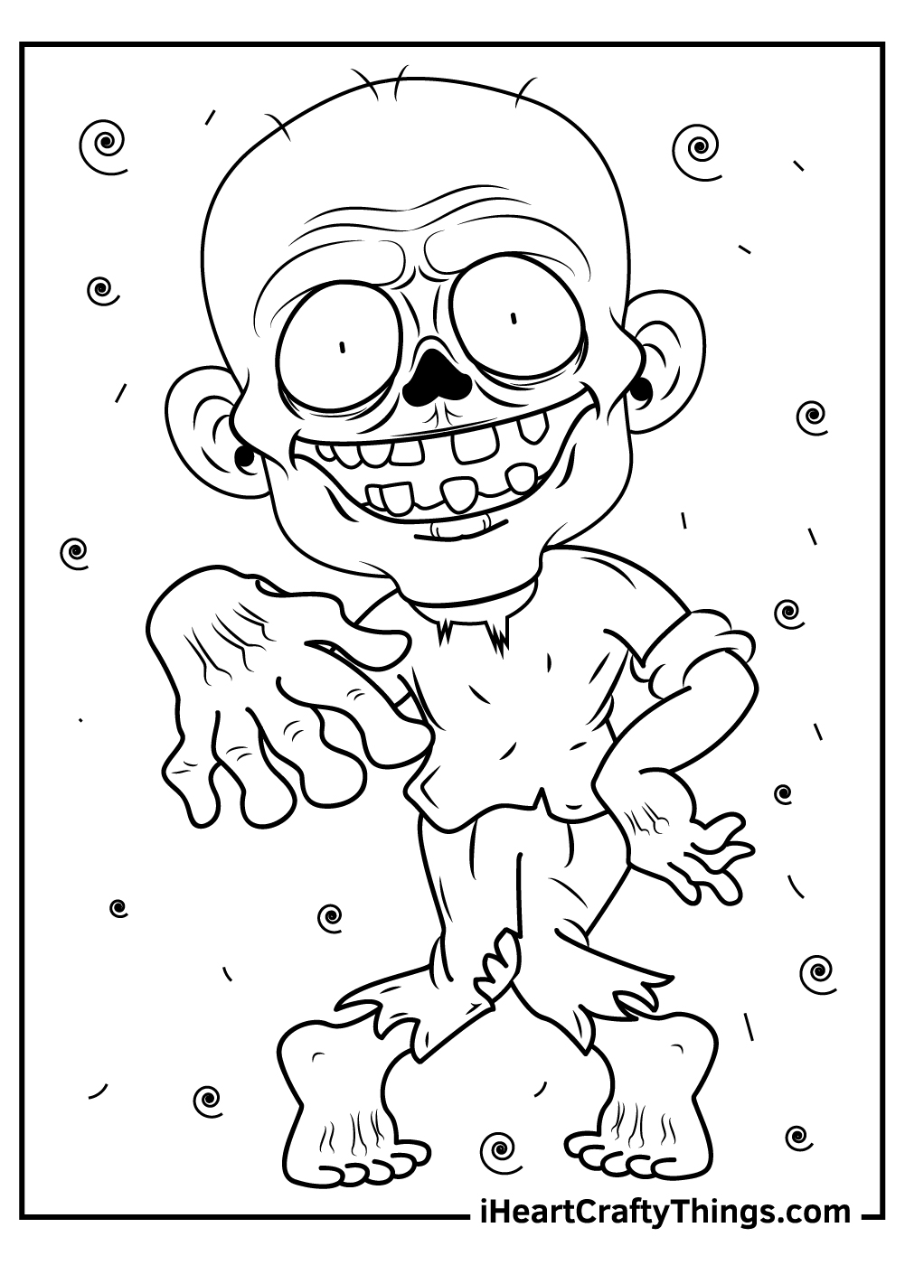 zombie face coloring page