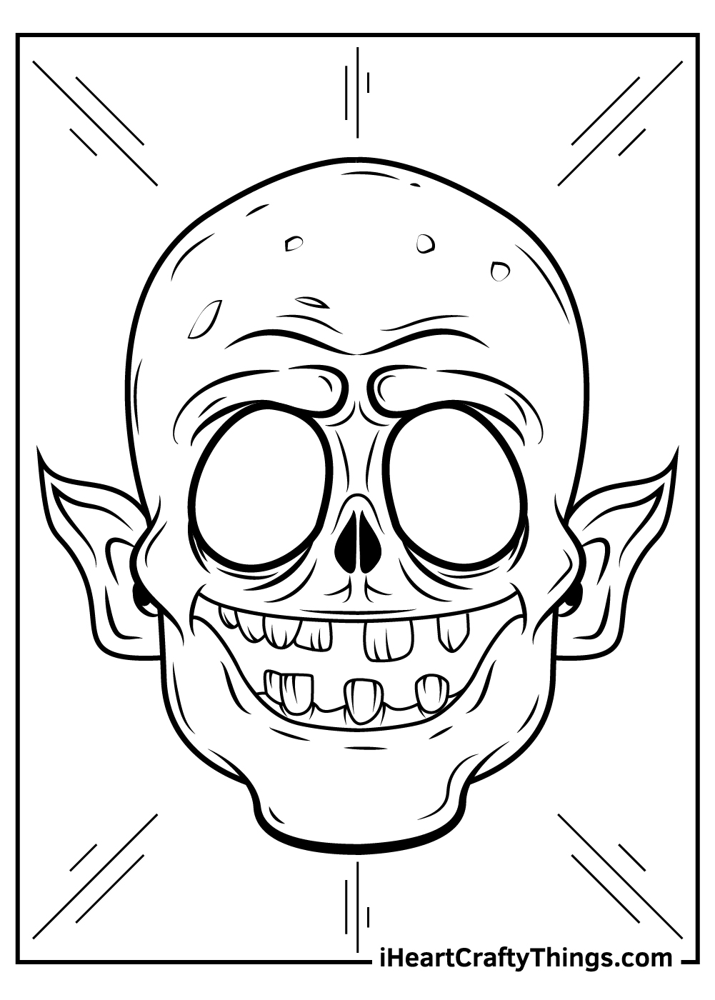 zombie face coloring page