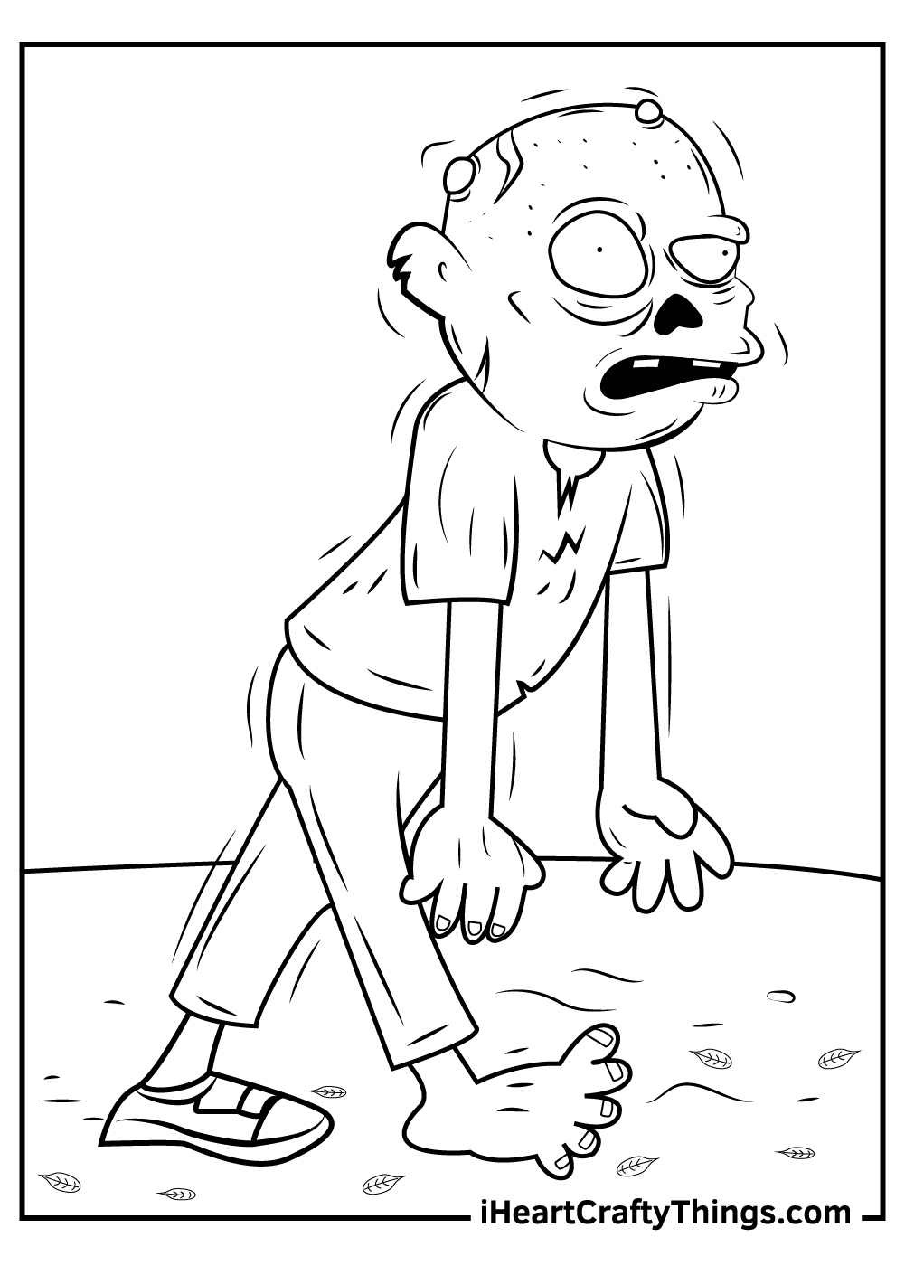 zombie face coloring page