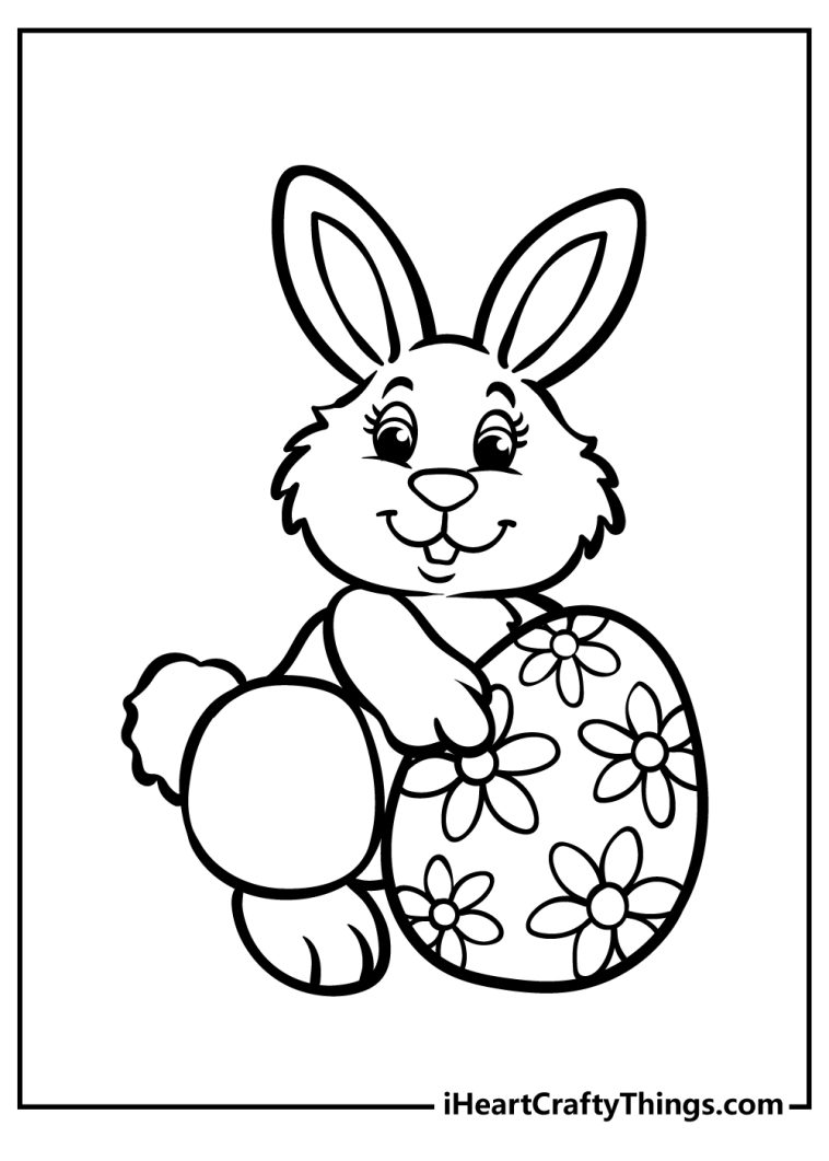 Easter Bunny Coloring Pages (100% Free Printables)