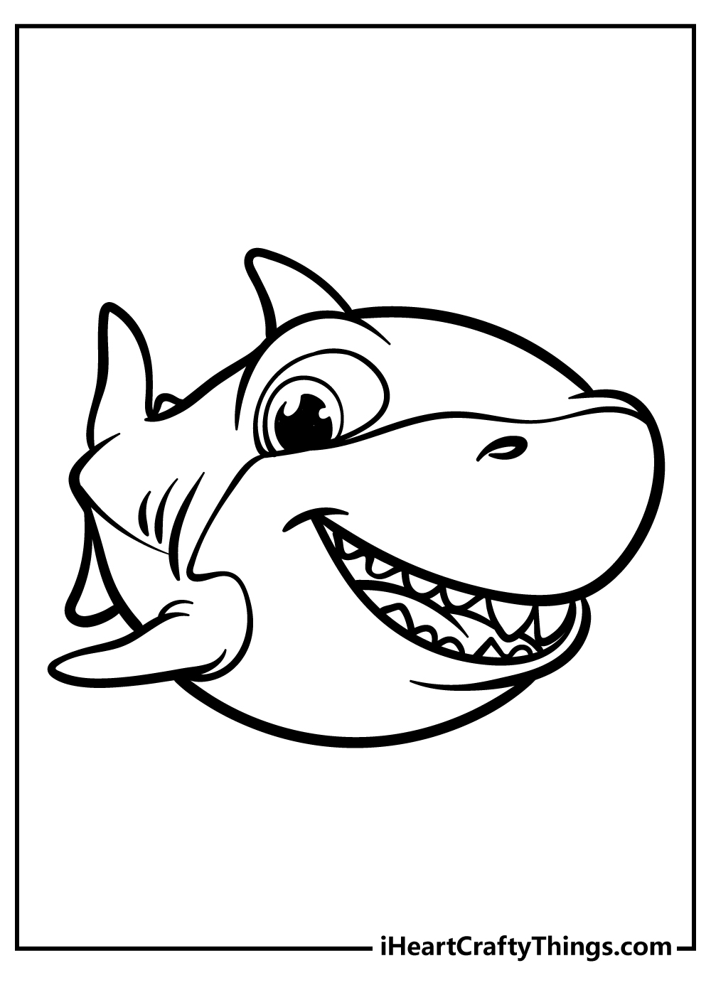 happy shark coloring pages