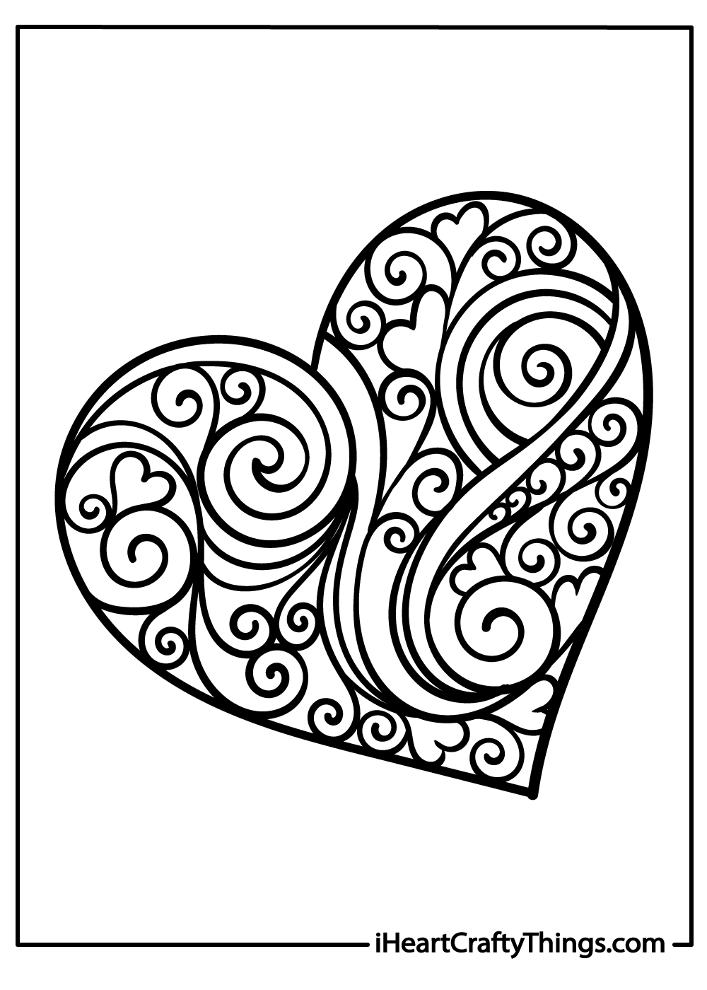 abstract heart coloring page