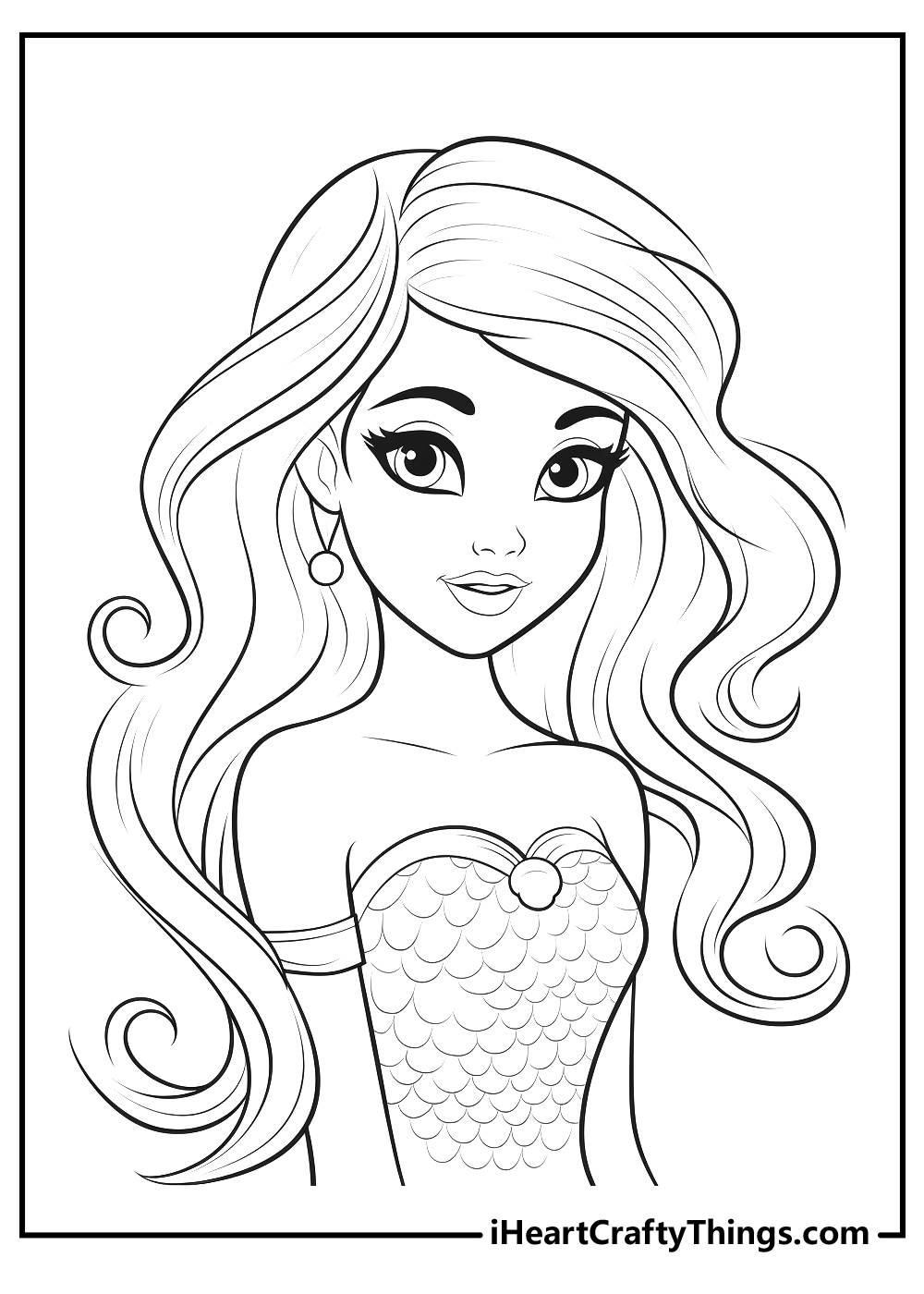 barbie mermaid coloring printable for kids