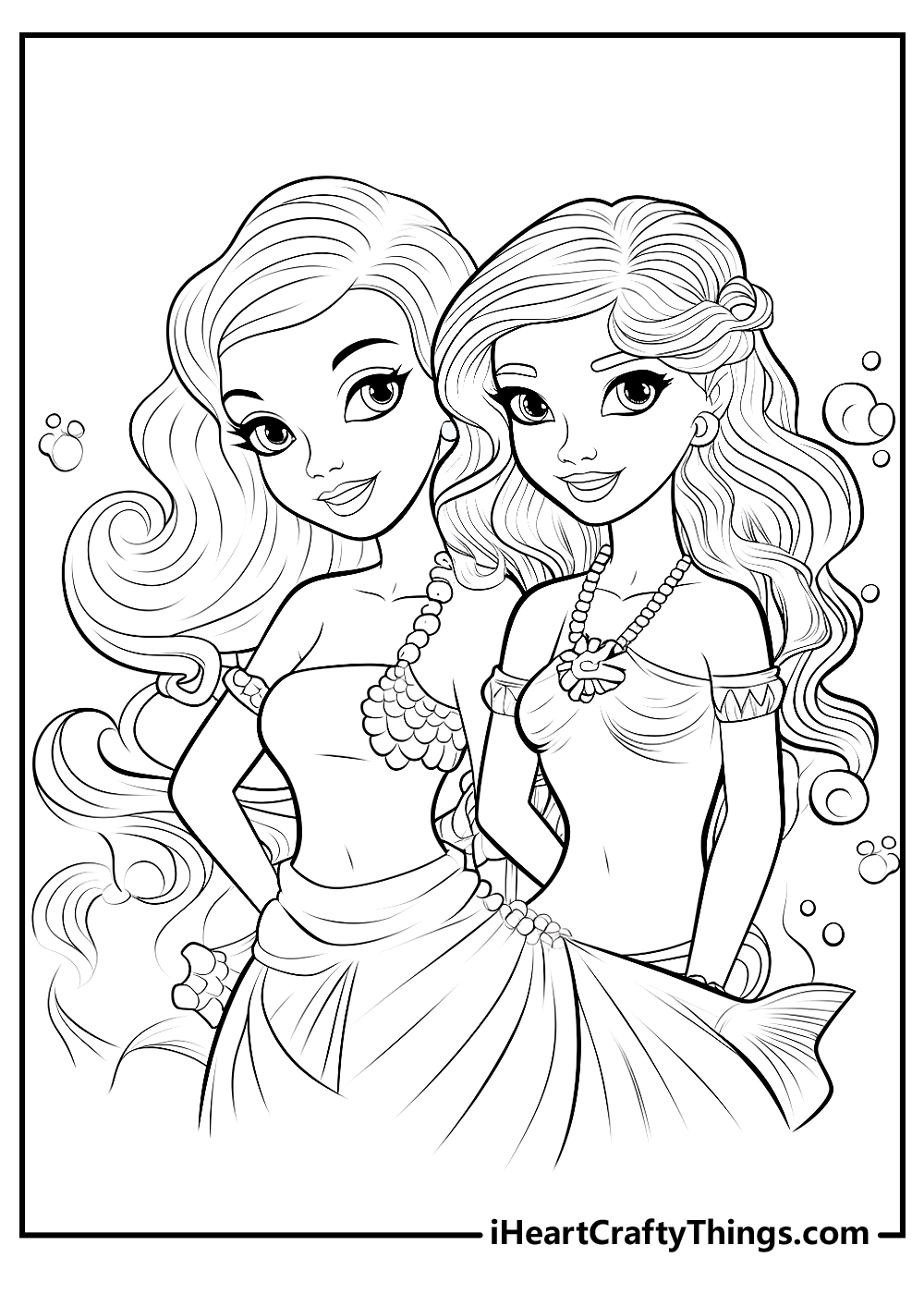 black-and-white barbie mermaid coloring pages