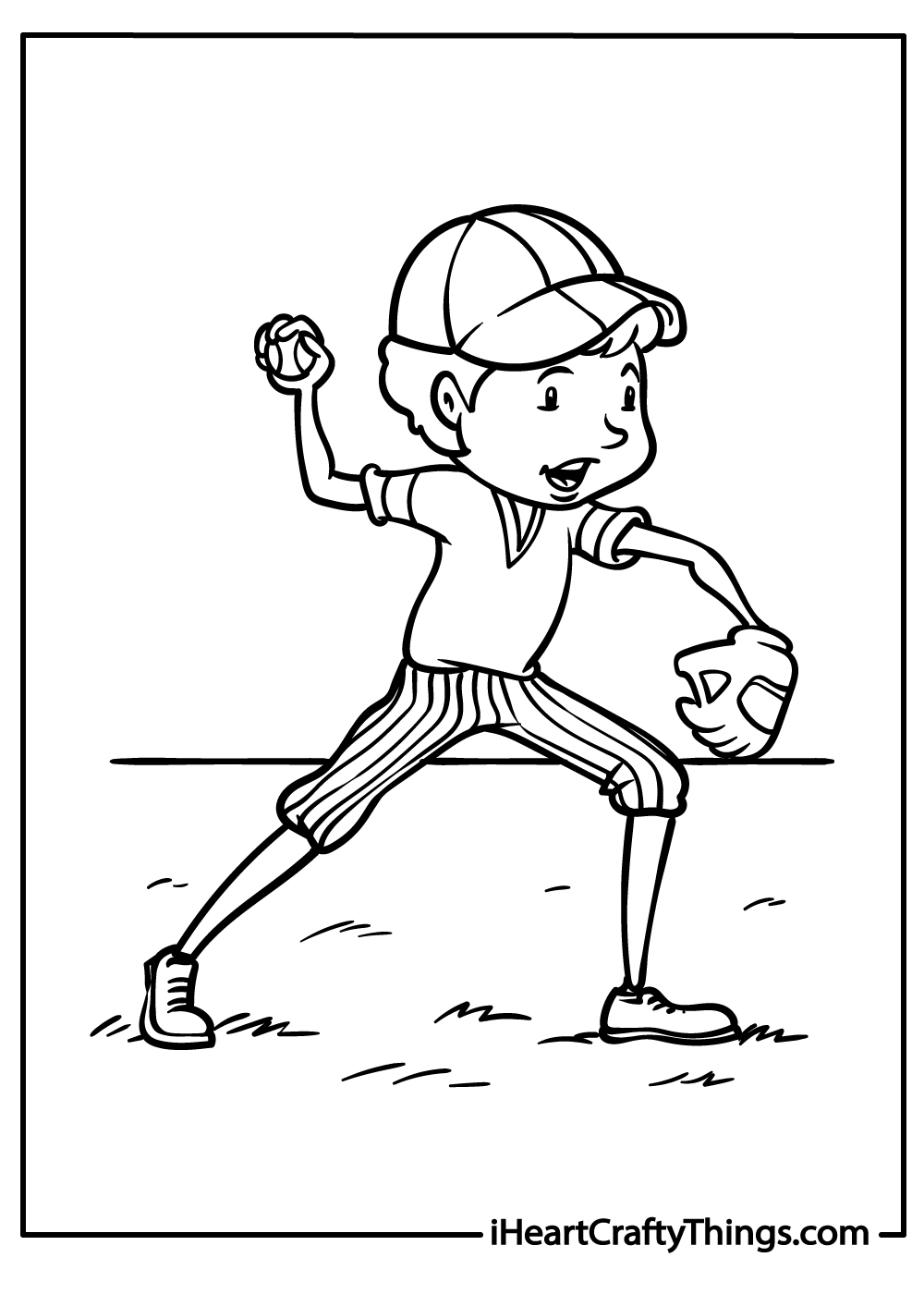 baseball coloring printable for kids