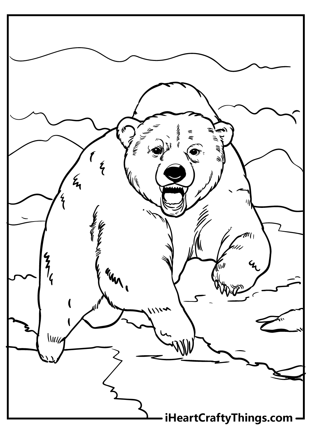 Realistic Bear Coloring Pages Realistic Bear Coloring Pages