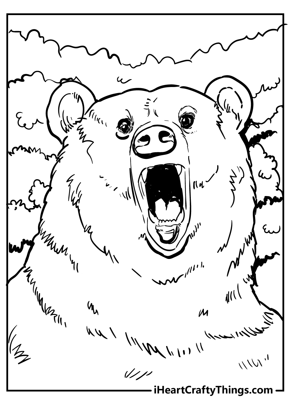 scary bear coloring pages free download