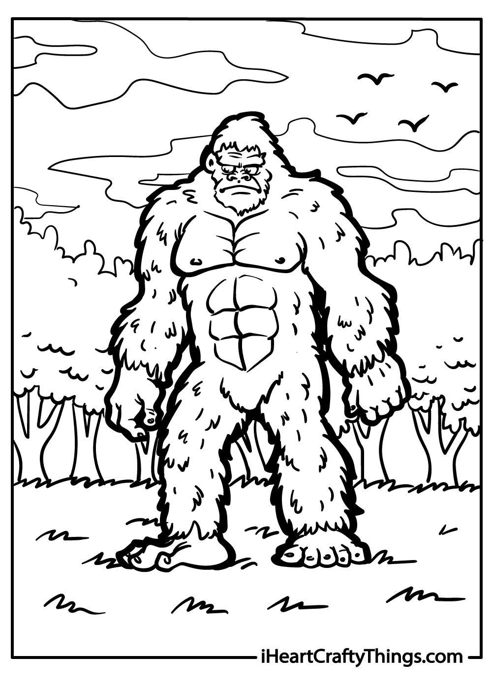 bigfoot coloring printable