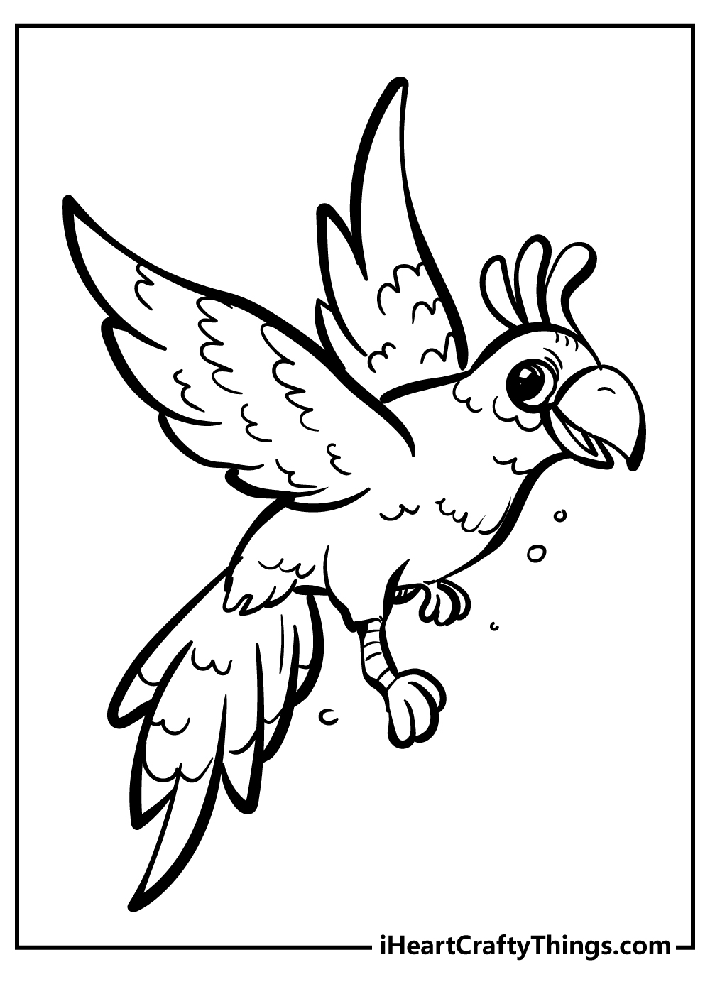 cute flying bird coloring page