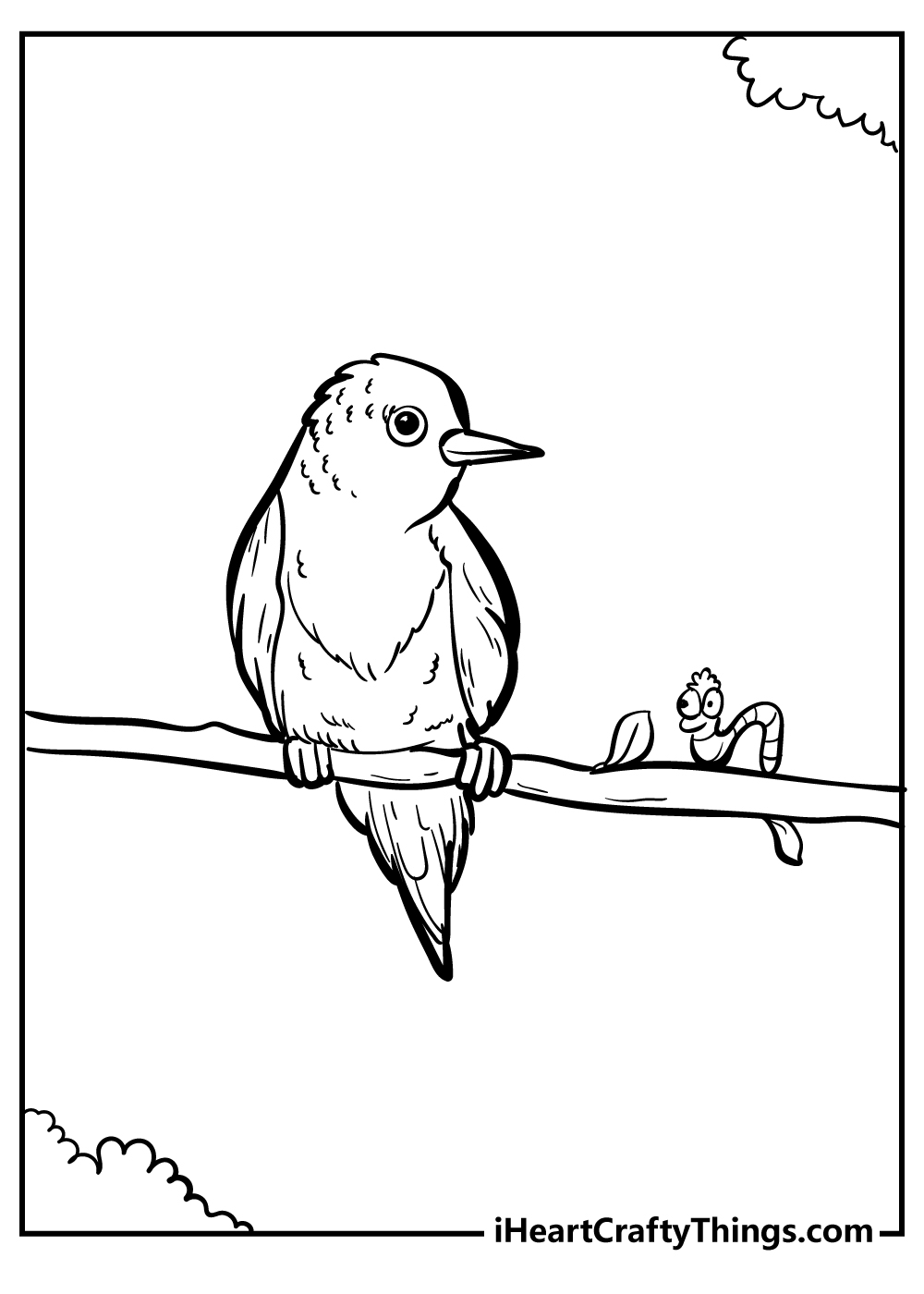 Singing Bird Coloring Sheet  Bird drawings, Card art, Bird sketch