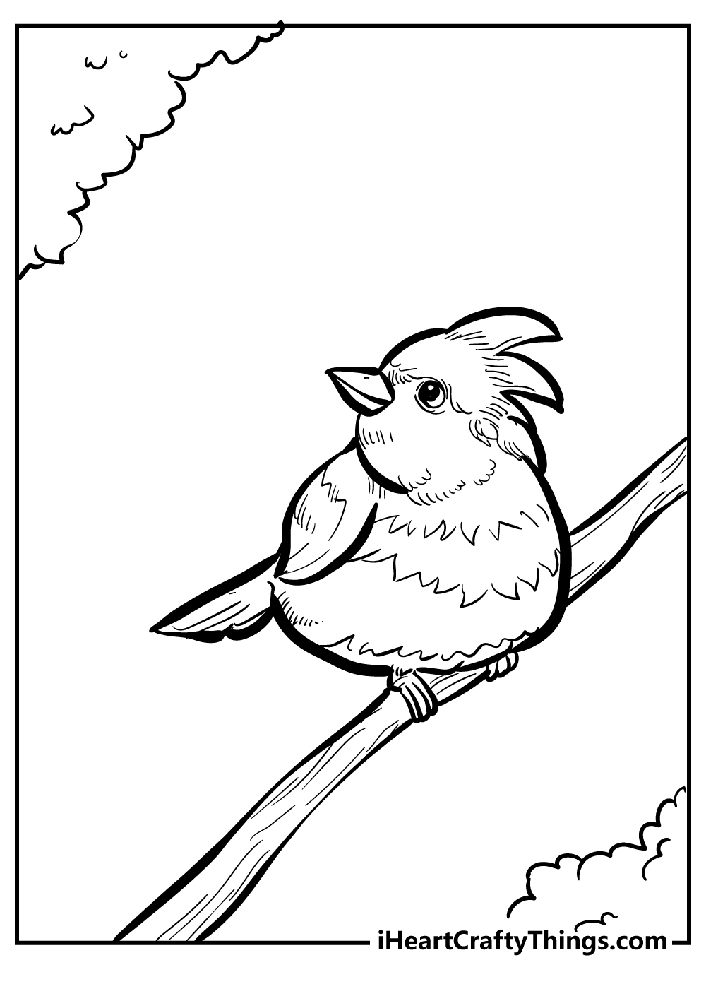 Outline drawing of bird to color, perfect for kids on Craiyon