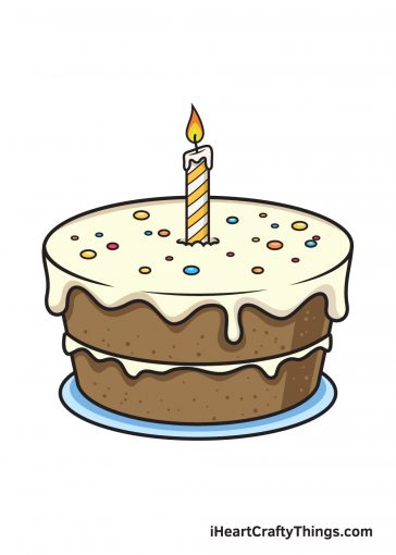 Birthday Cake Drawing - How To Draw A Birthday Cake Step By Step