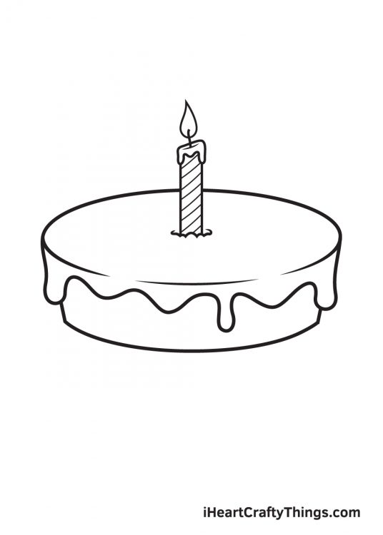 Birthday Cake Drawing - How To Draw A Birthday Cake Step By Step