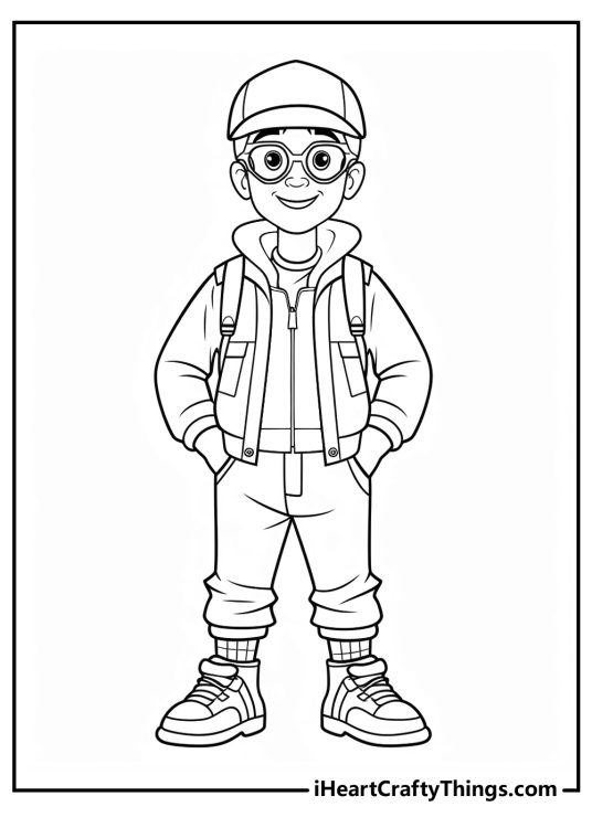 Blippi character coloring pages
