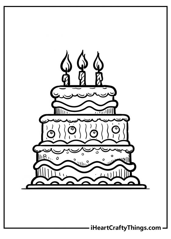 Cake Coloring Pages (100% Free Printables)